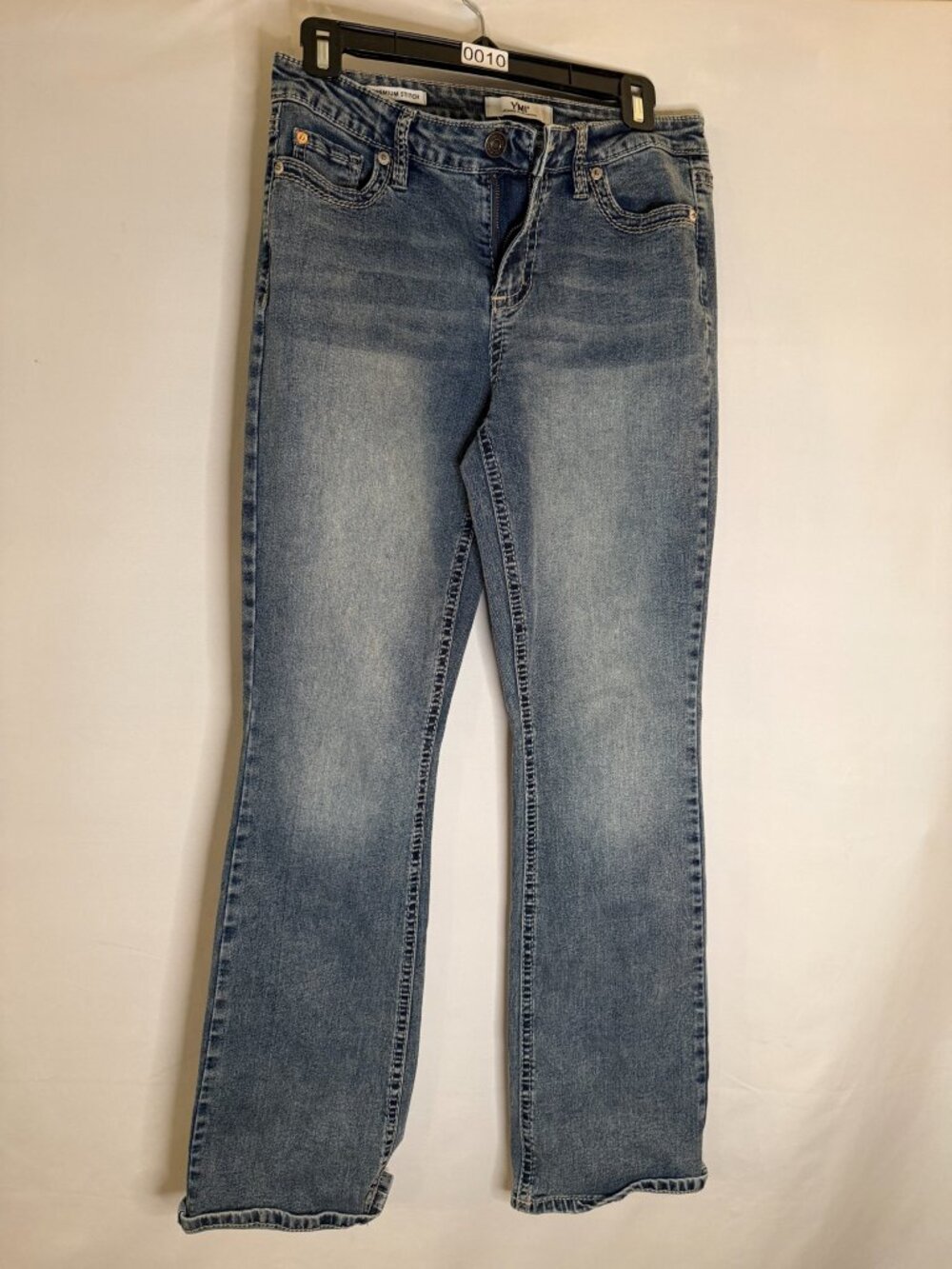 YMI Premium Stitch Y2K Bootcut Jeans Embroidered Pockets 7/28 | 0010